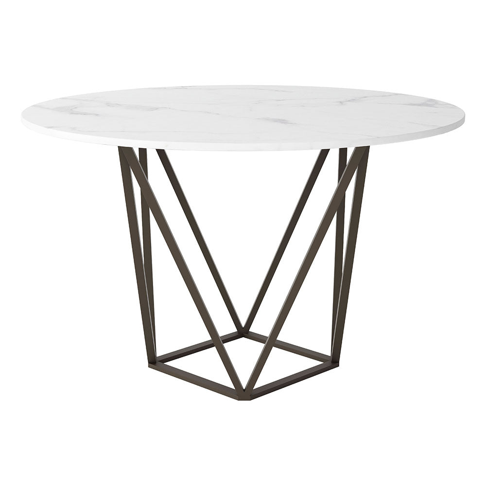 TINTERN DINING TABLE WHITE & ANTIQUE BRONZE