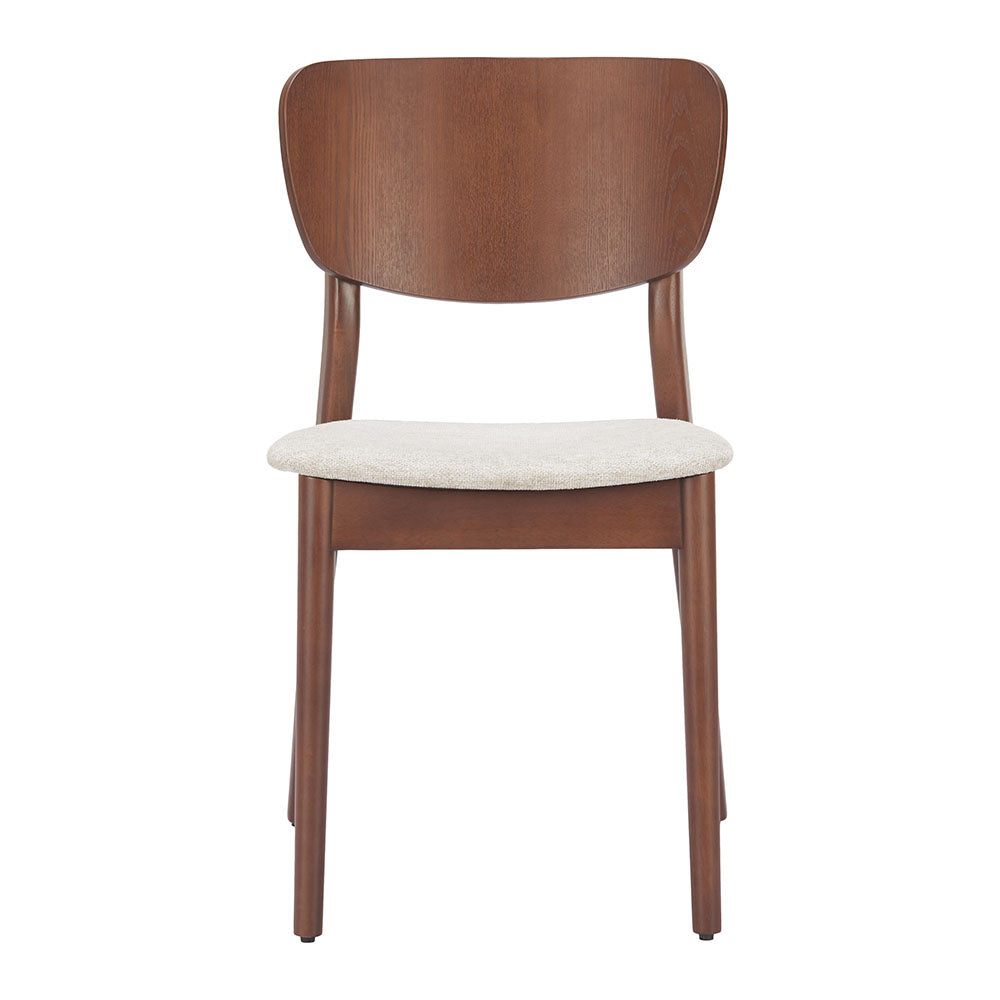 KELLUA DINING CHAIR WALNUT & BEIGE
