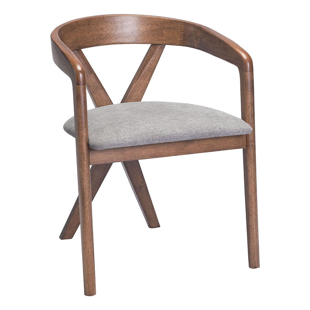 CAIRO DINING CHAIR DOVE GRAY & WALNUT