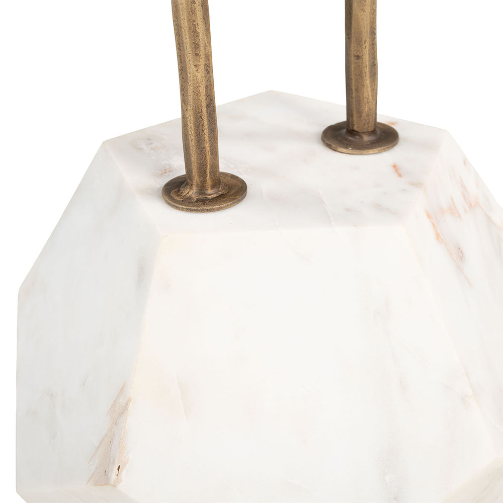 ANTEN SIDE TABLE BRASS & WHITE