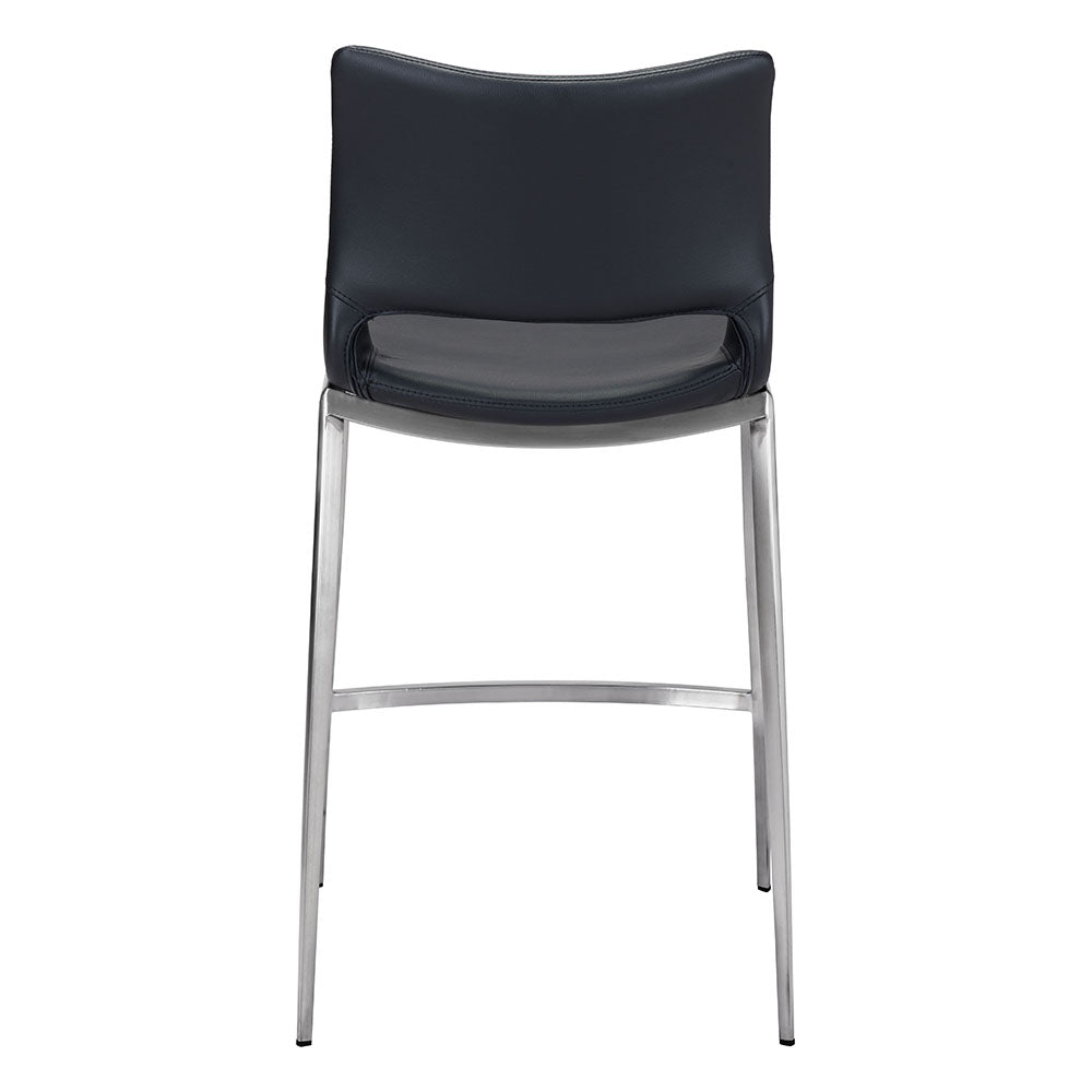 ACE COUNTER STOOL BLACK & SILVER