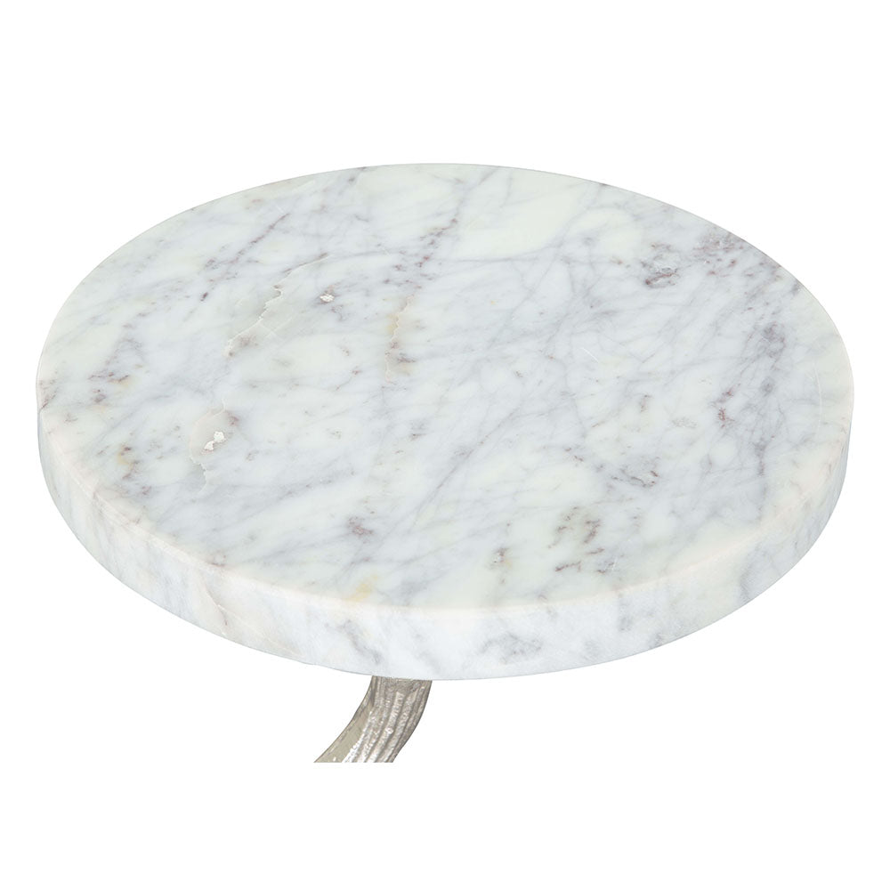 JOEL SIDE TABLE WHITE & SILVER