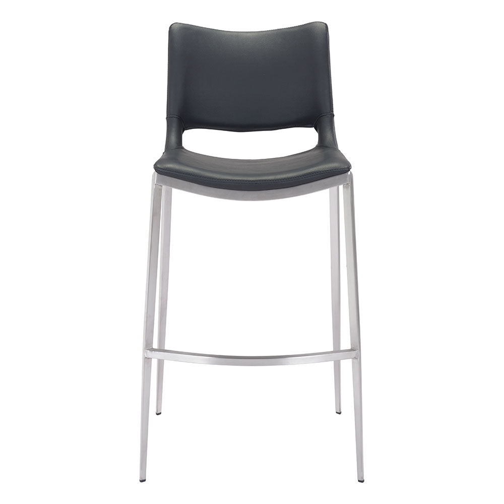 ACE BARSTOOL BLACK & SILVER