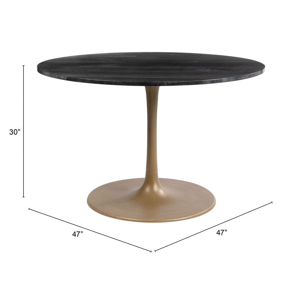 TAJ DINING TABLE BLACK & GOLD