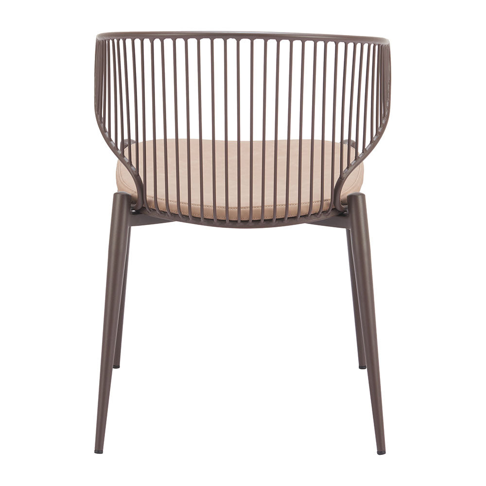 SILUES DINING CHAIR TAUPE & BROWN