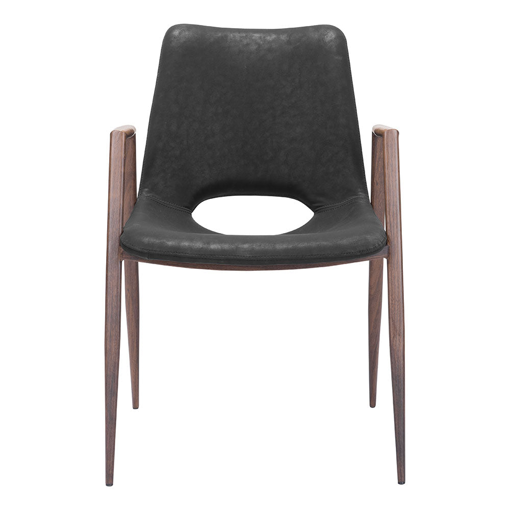 DESI DINING CHAIR BLACK & WALNUT