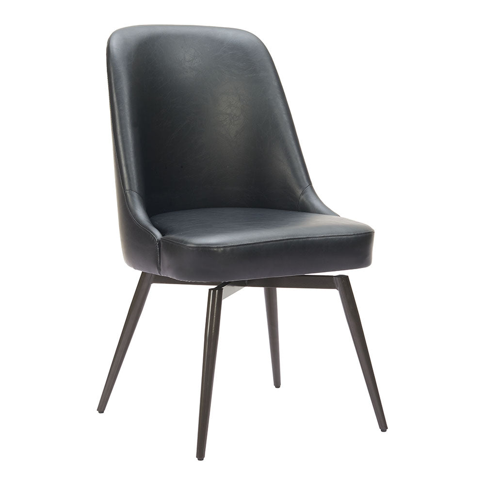 KEPPEL SWIVEL DINING CHAIR BLACK