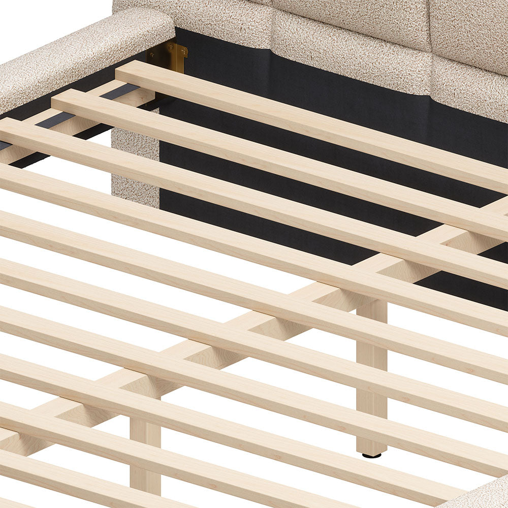 PLACID QUEEN BED BEIGE