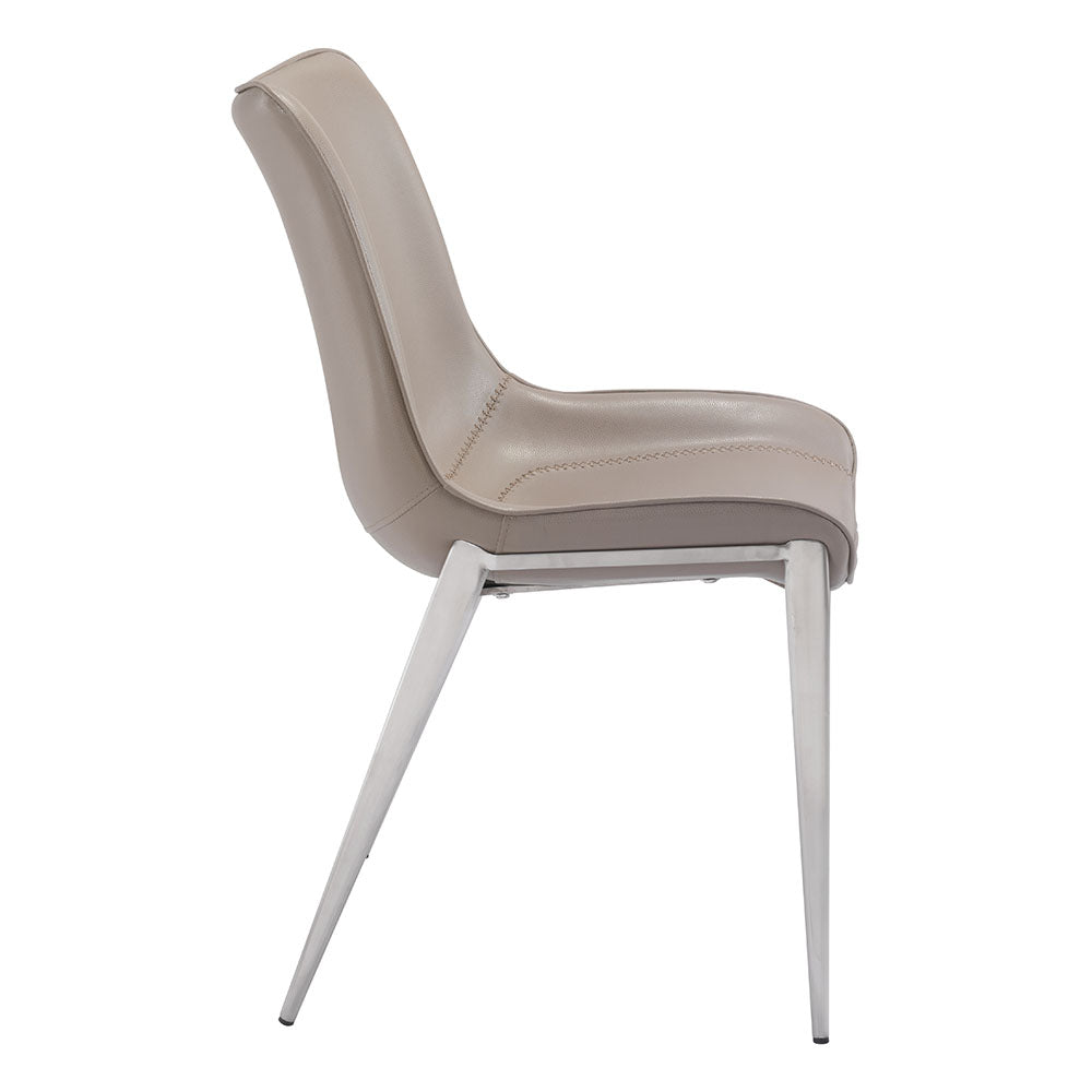 MAGNUS DINING CHAIR BROWN & SILVER