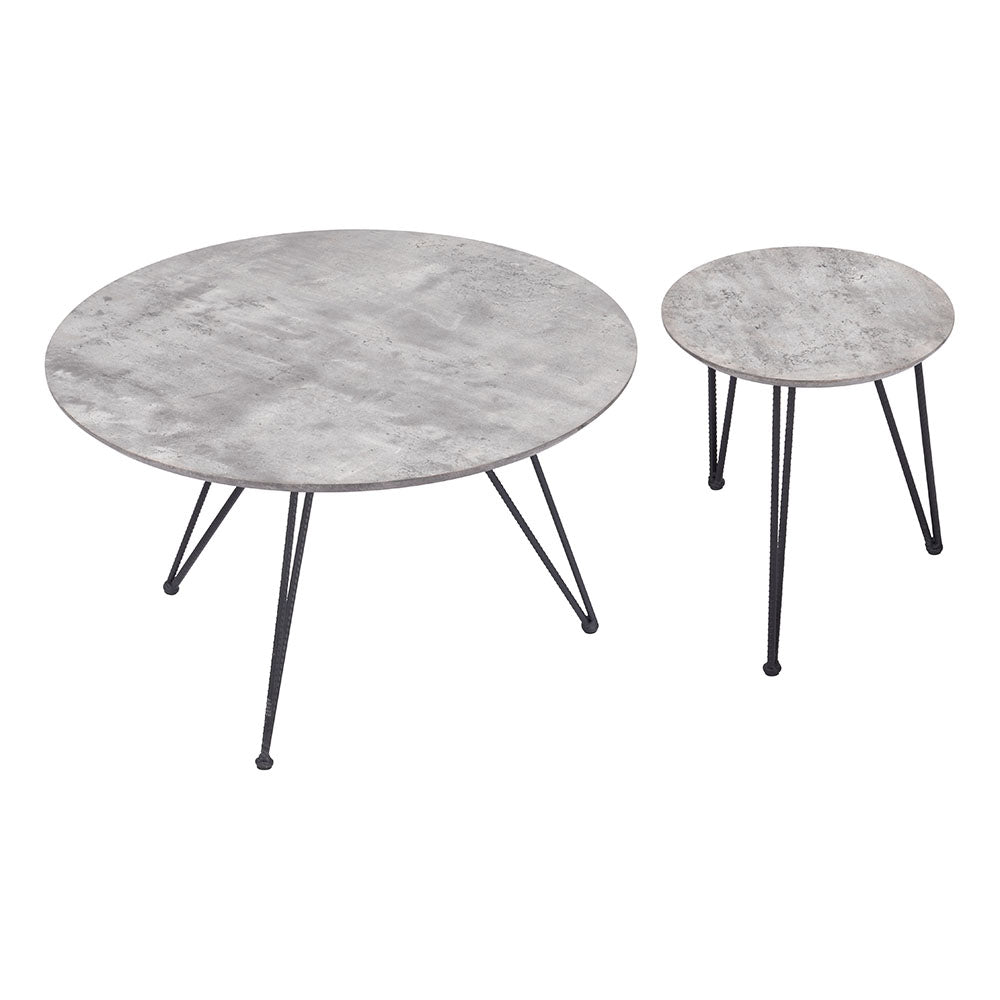 KERRIS COFFEE TABLE SET GRAY & BLACK
