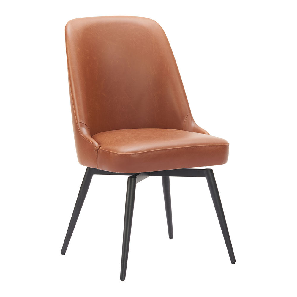 KEPPEL SWIVEL DINING CHAIR BROWN