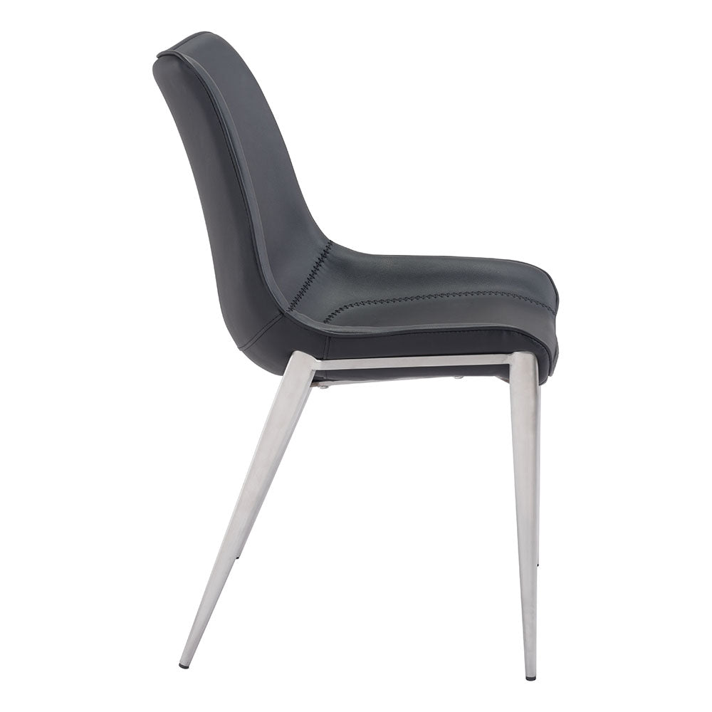MAGNUS DINING CHAIR BLACK & SILVER