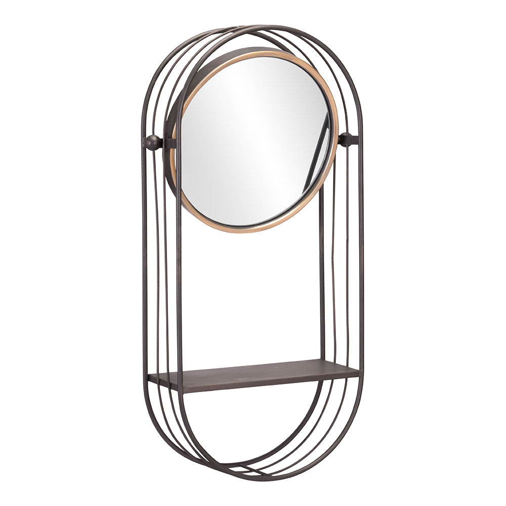 SARONI MIRROR SHELF ANTIQUE GRAY