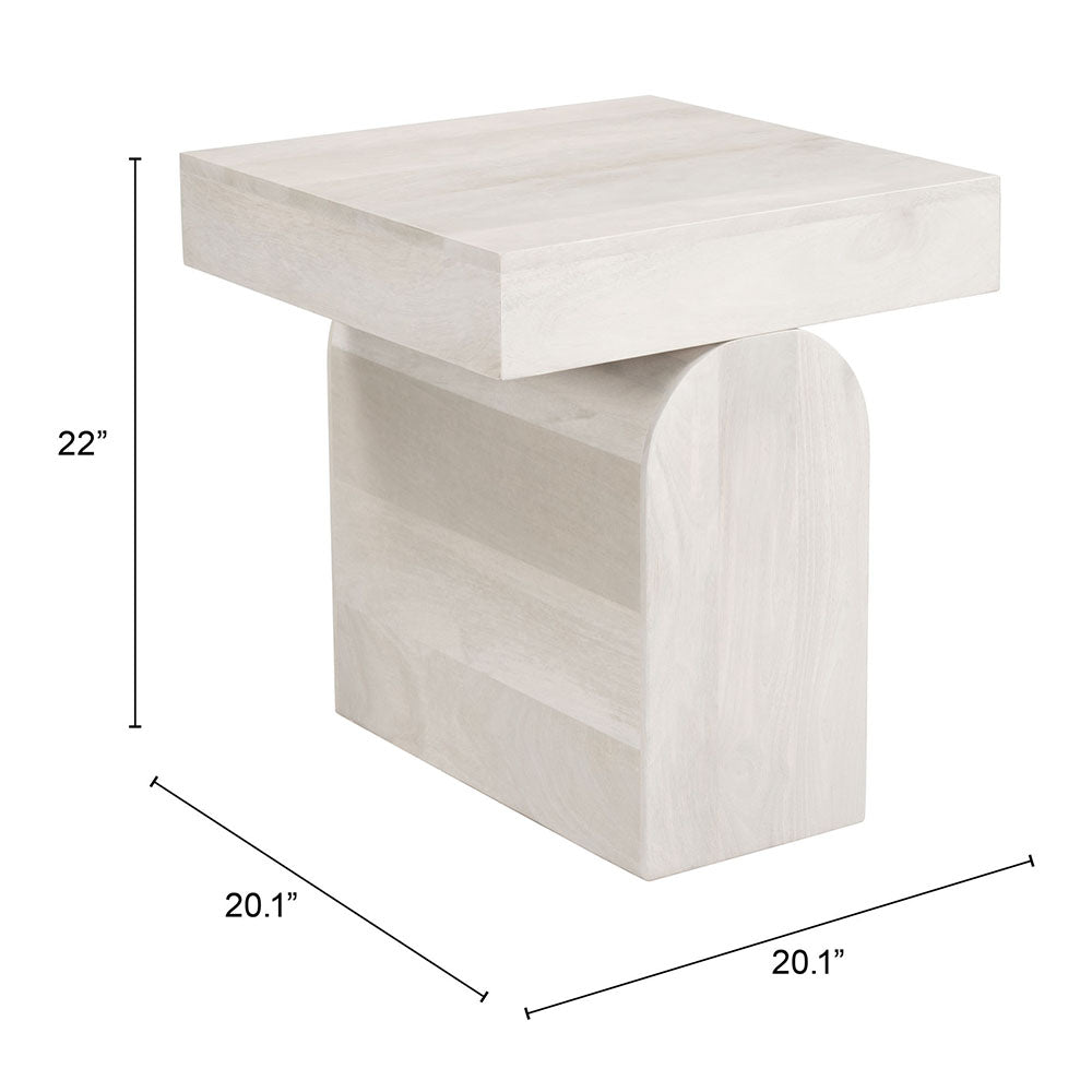 KIEL SIDE TABLE WHITEWASHED