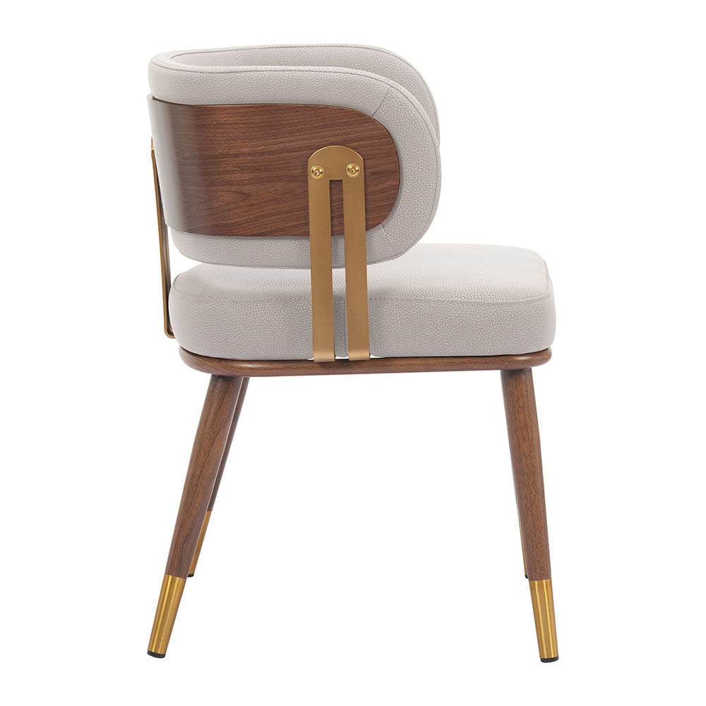 BREW DINING CHAIR BEIGE & WALNUT