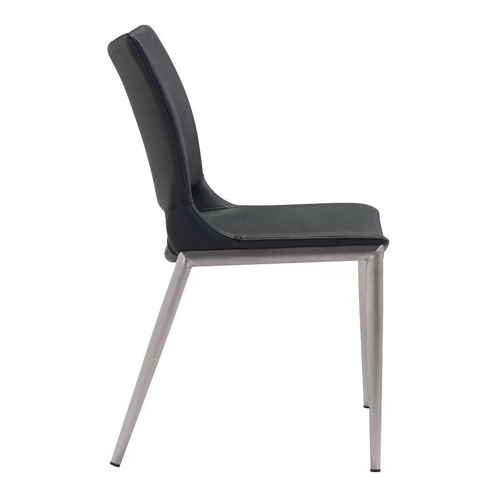 ACE DINING CHAIR BLACK & SILVER