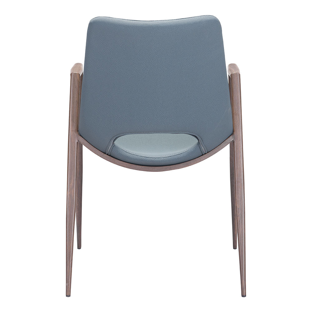 DESI DINING CHAIR AZURE GRAY & WALNUT