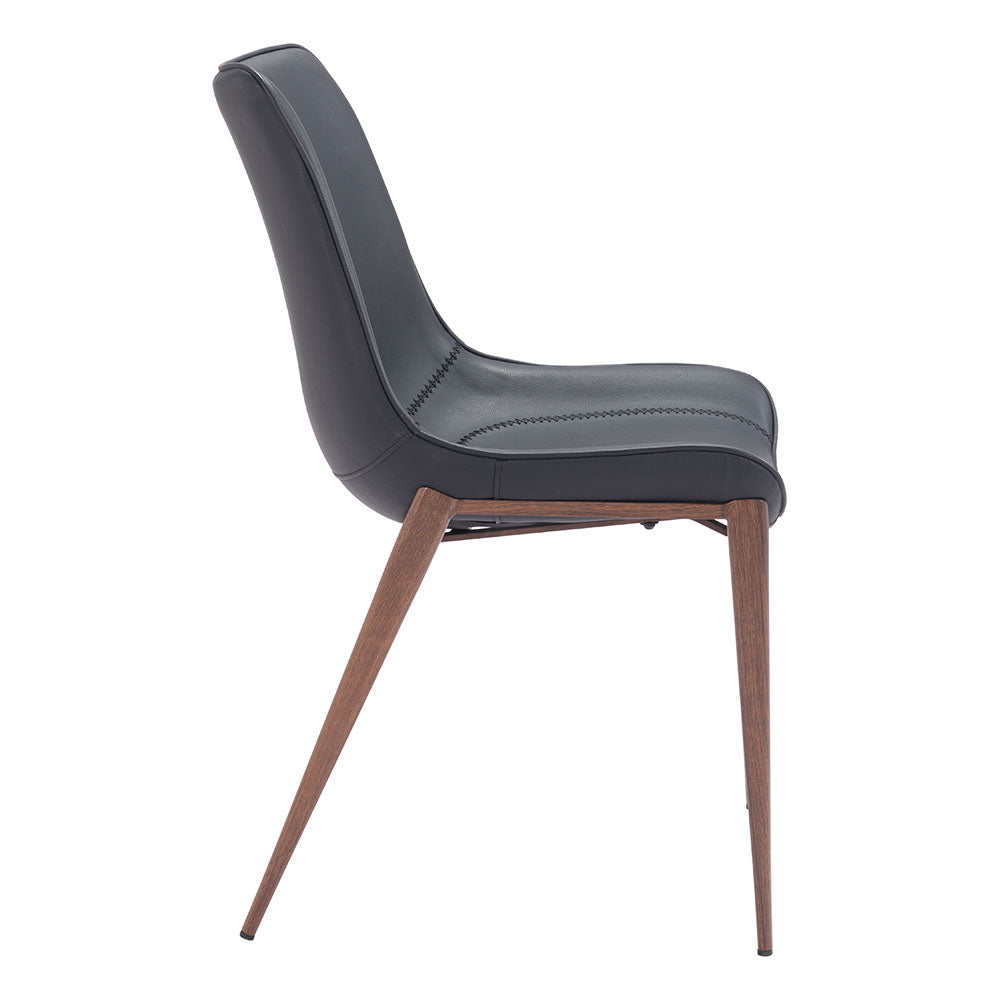 MAGNUS DINING CHAIR BLACK & WALNUT