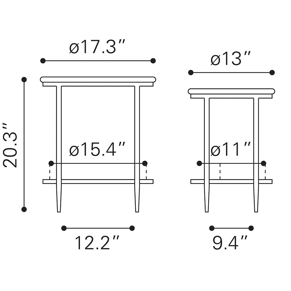 KOPER COFFEE TABLE SET BLACK