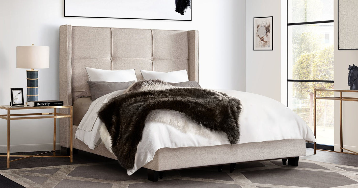 BEVERLY PLATFORM BED W/ FOOTBOARD STORAGE