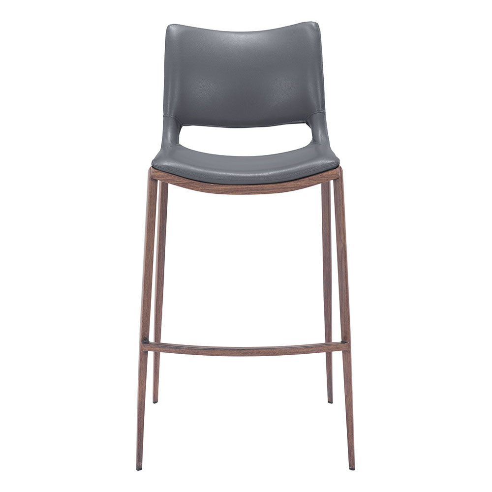 ACE BARSTOOL DARK GRAY & WALNUT