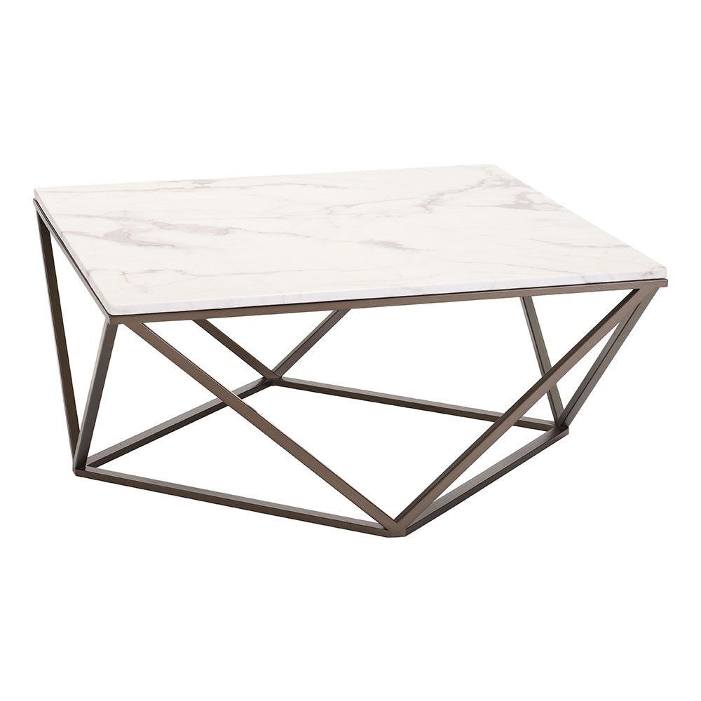 TINTERN COFFEE TABLE WHITE & ANTIQUE BRONZE