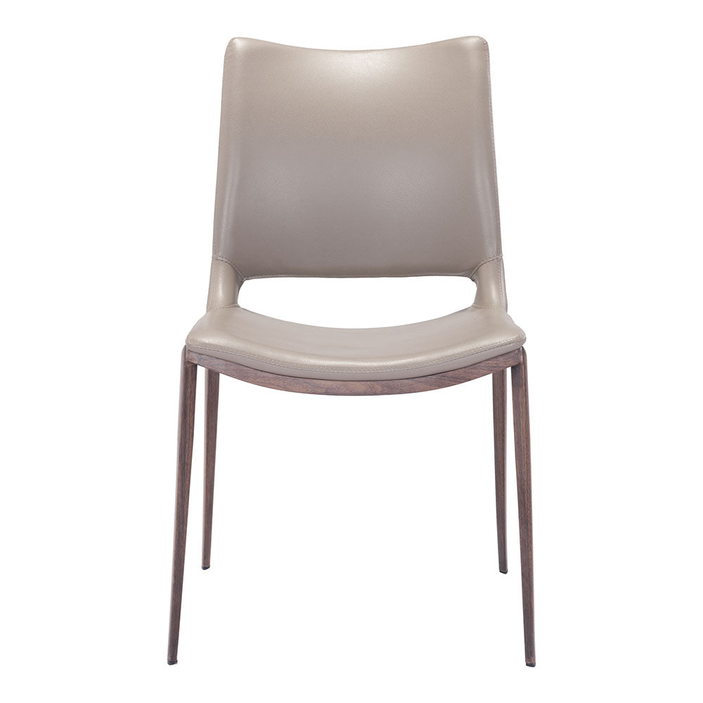 ACE DINING CHAIR BROWN & WALNUT