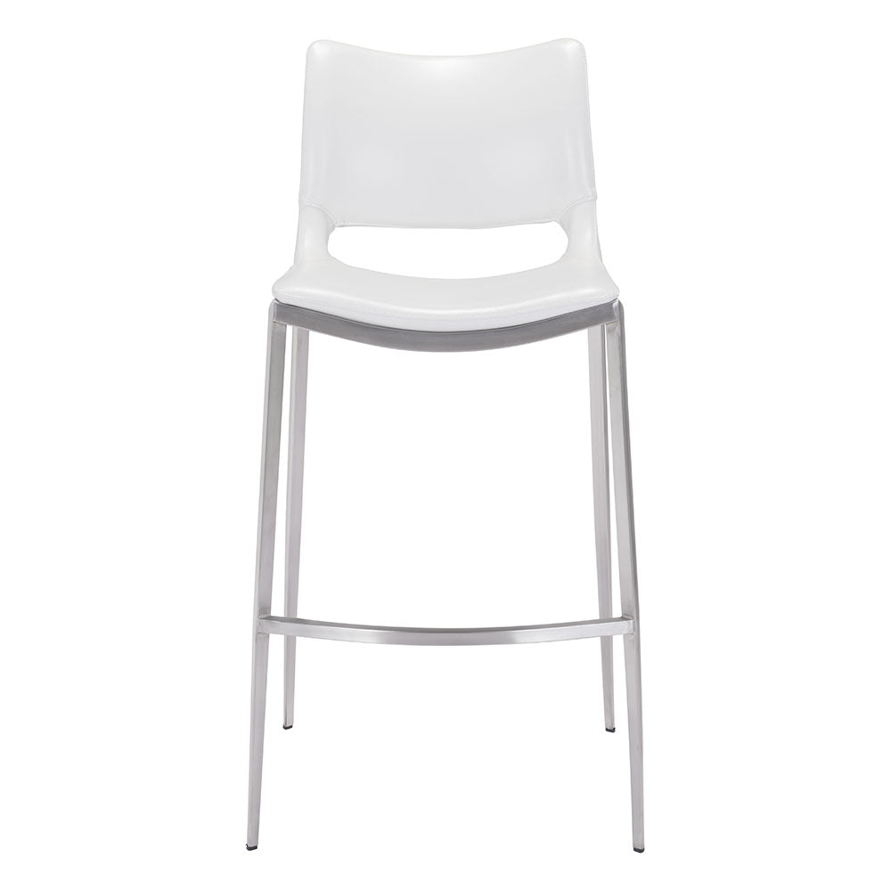 ACE BARSTOOL WHITE & SILVER