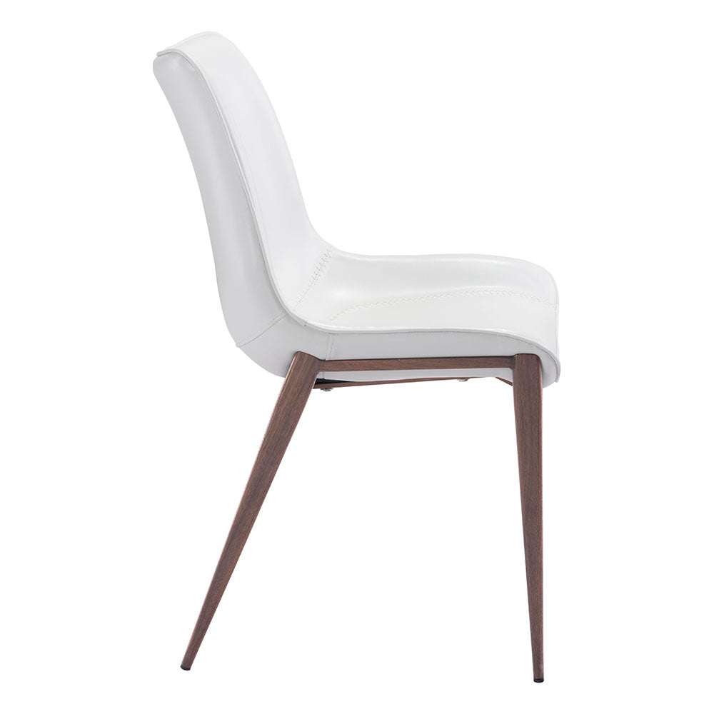 MAGNUS DINING CHAIR WHITE & WALNUT