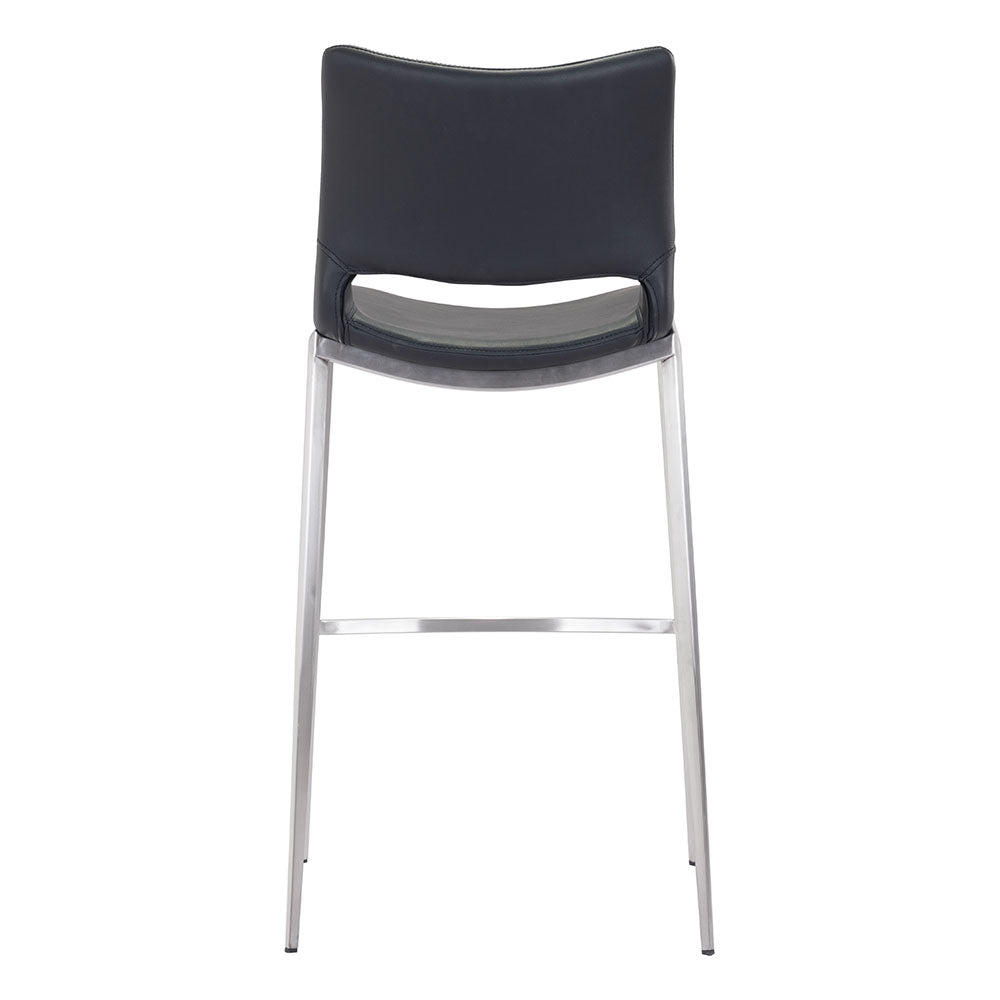 ACE BARSTOOL BLACK & SILVER