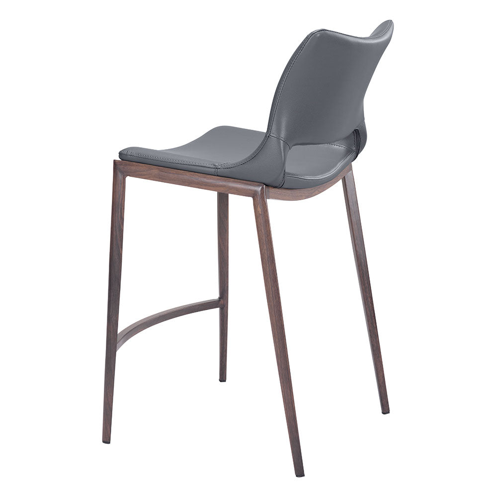 ACE COUNTER STOOL DARK GRAY & WALNUT