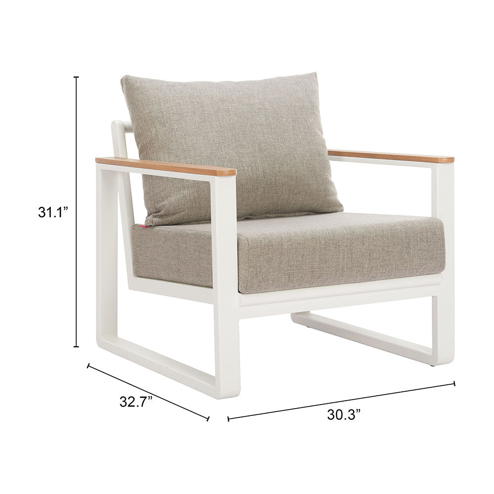 WELT ARMCHAIR TAUPE & WHITE