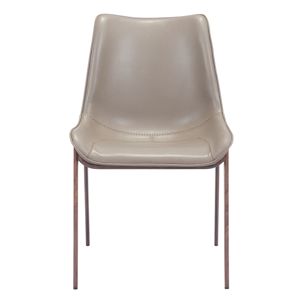 MAGNUS DINING CHAIR BROWN & WALNUT