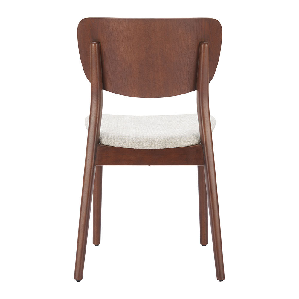 KELLUA DINING CHAIR WALNUT & BEIGE