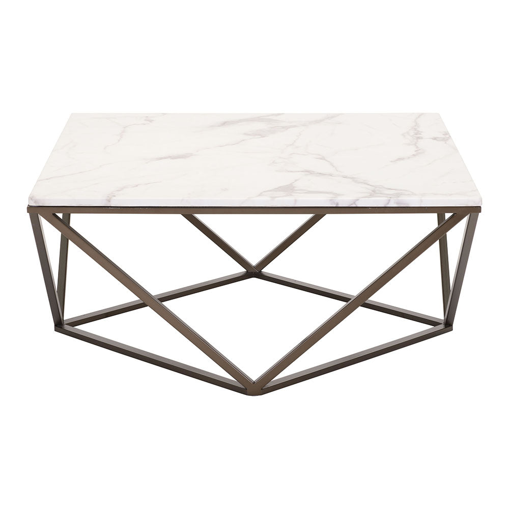 TINTERN COFFEE TABLE WHITE & ANTIQUE BRONZE