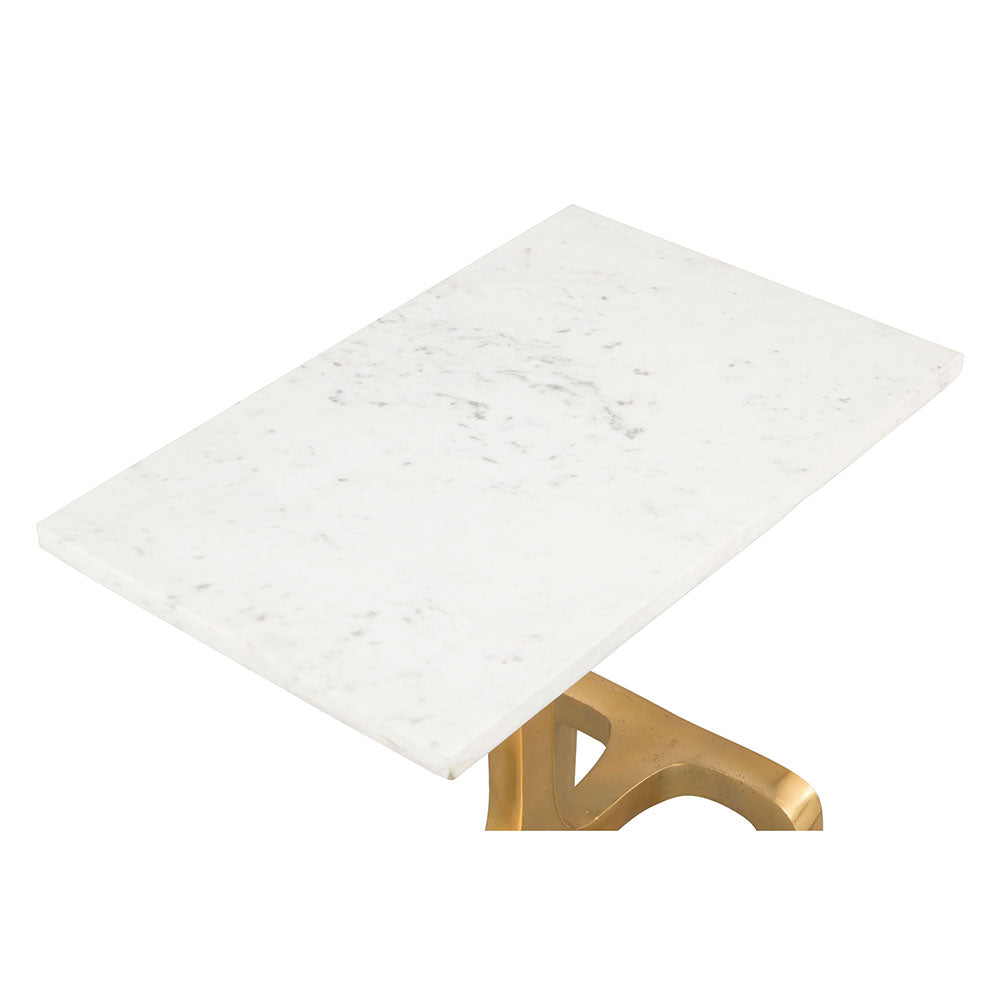CLEMENT SIDE TABLE WHITE & GOLD