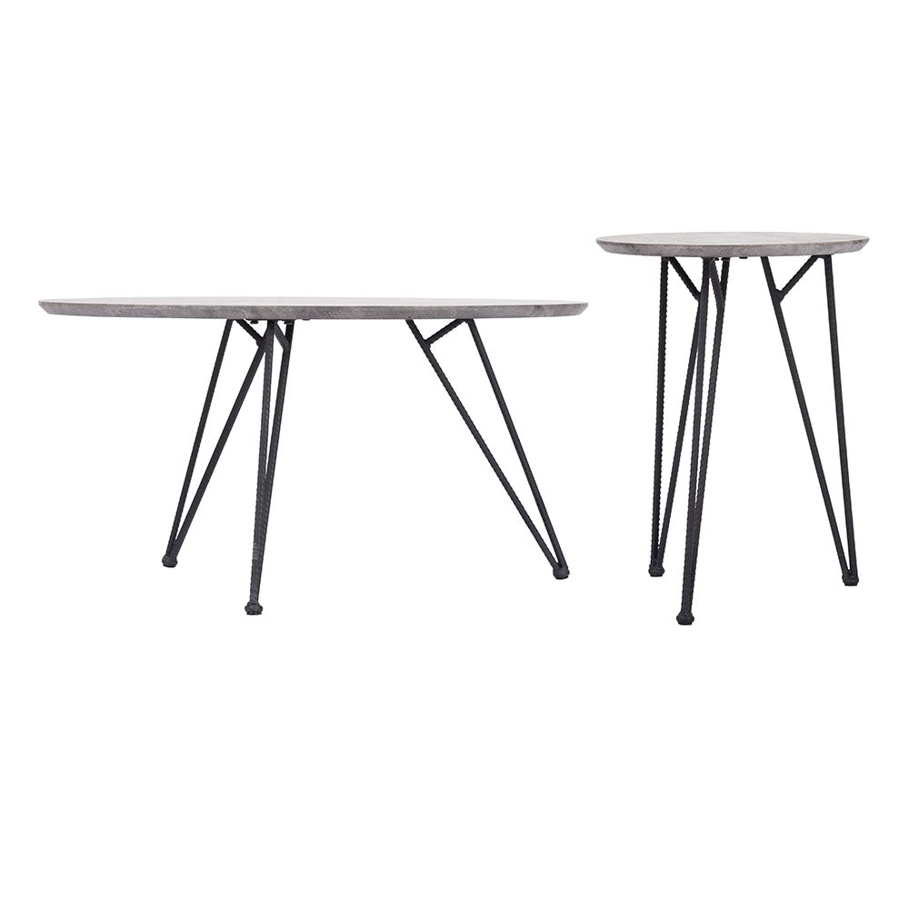 KERRIS COFFEE TABLE SET GRAY & BLACK