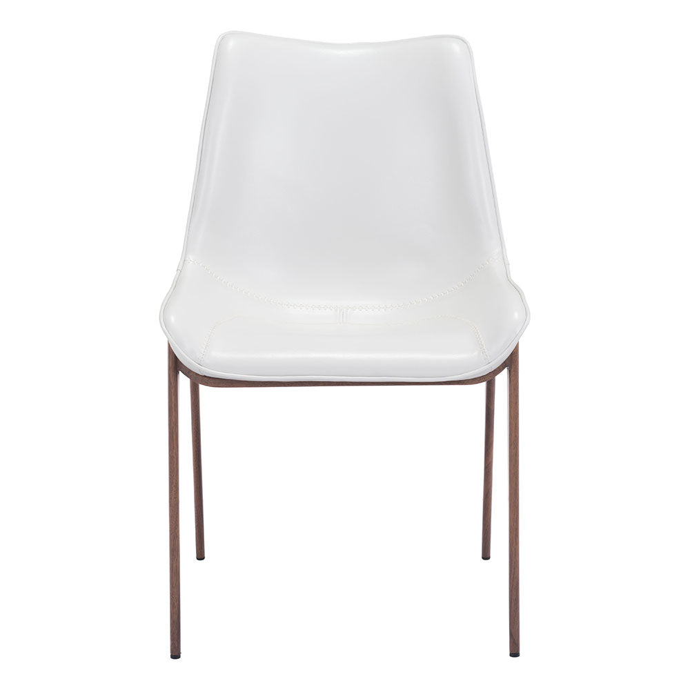 MAGNUS DINING CHAIR WHITE & WALNUT