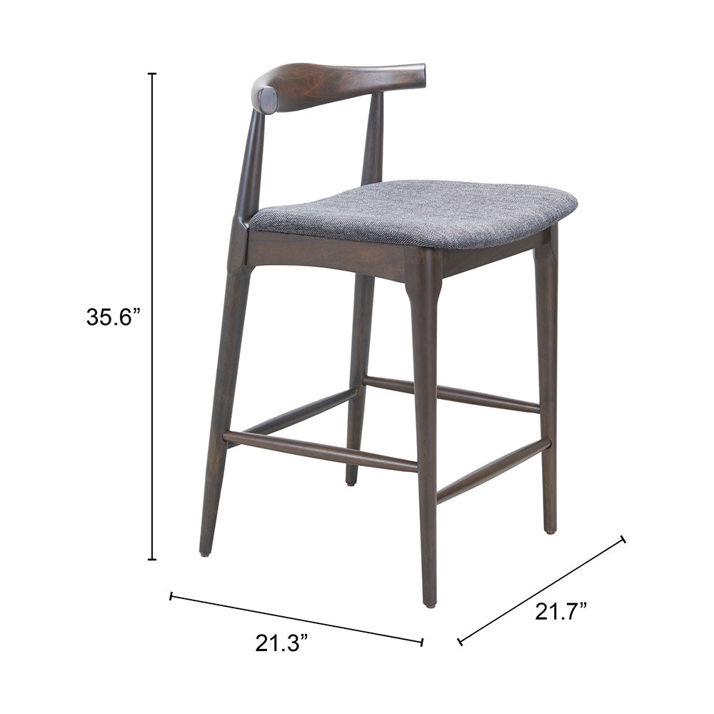TUZKA COUNTER STOOL GRAY & ESPRESSO