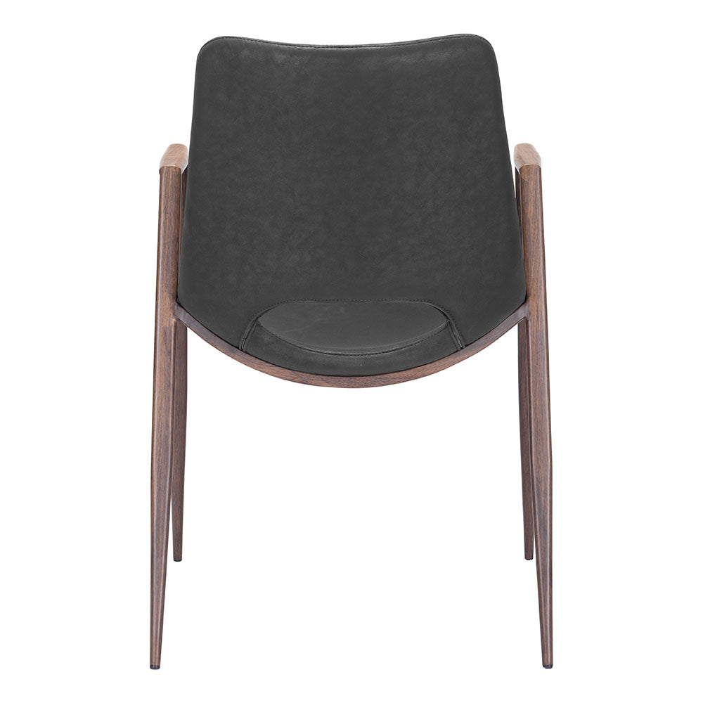 DESI DINING CHAIR BLACK & WALNUT