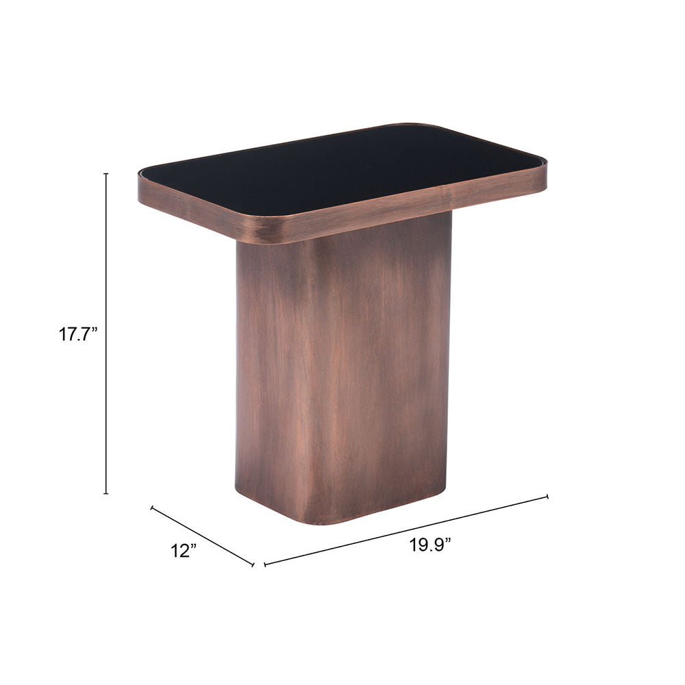 MARCOS SIDE TABLE BLACK & ANTIQUE BRONZE