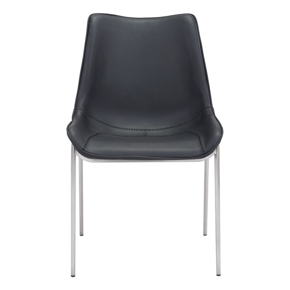 MAGNUS DINING CHAIR BLACK & SILVER
