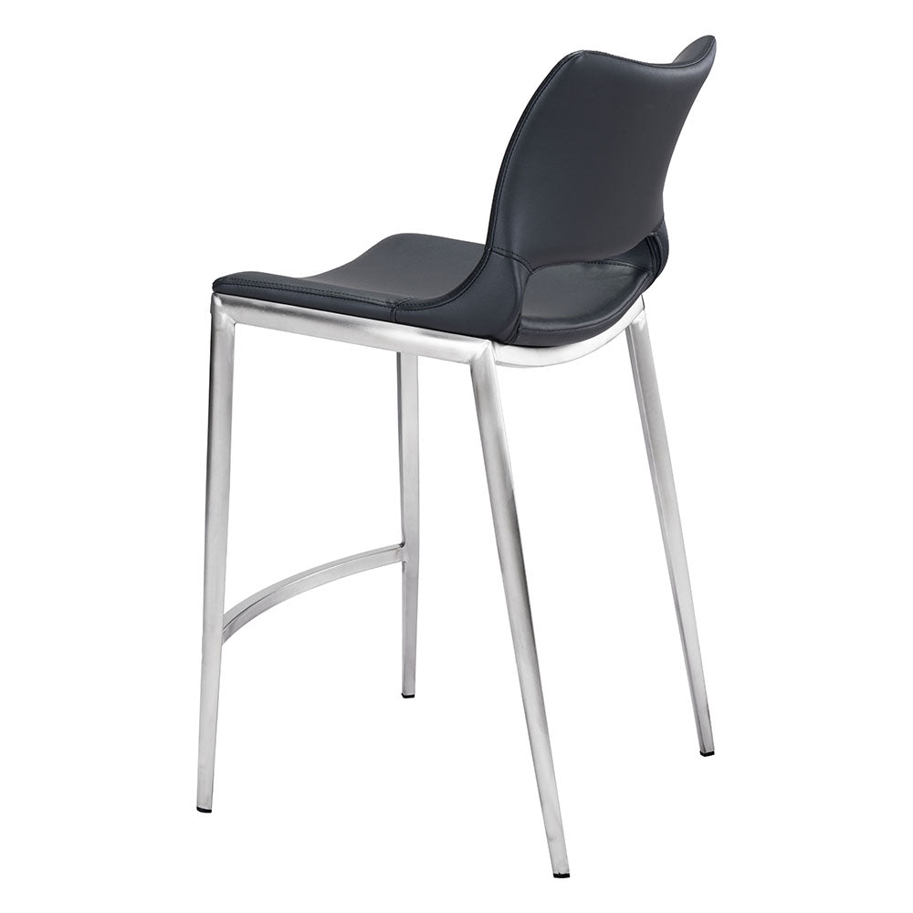 ACE COUNTER STOOL BLACK & SILVER