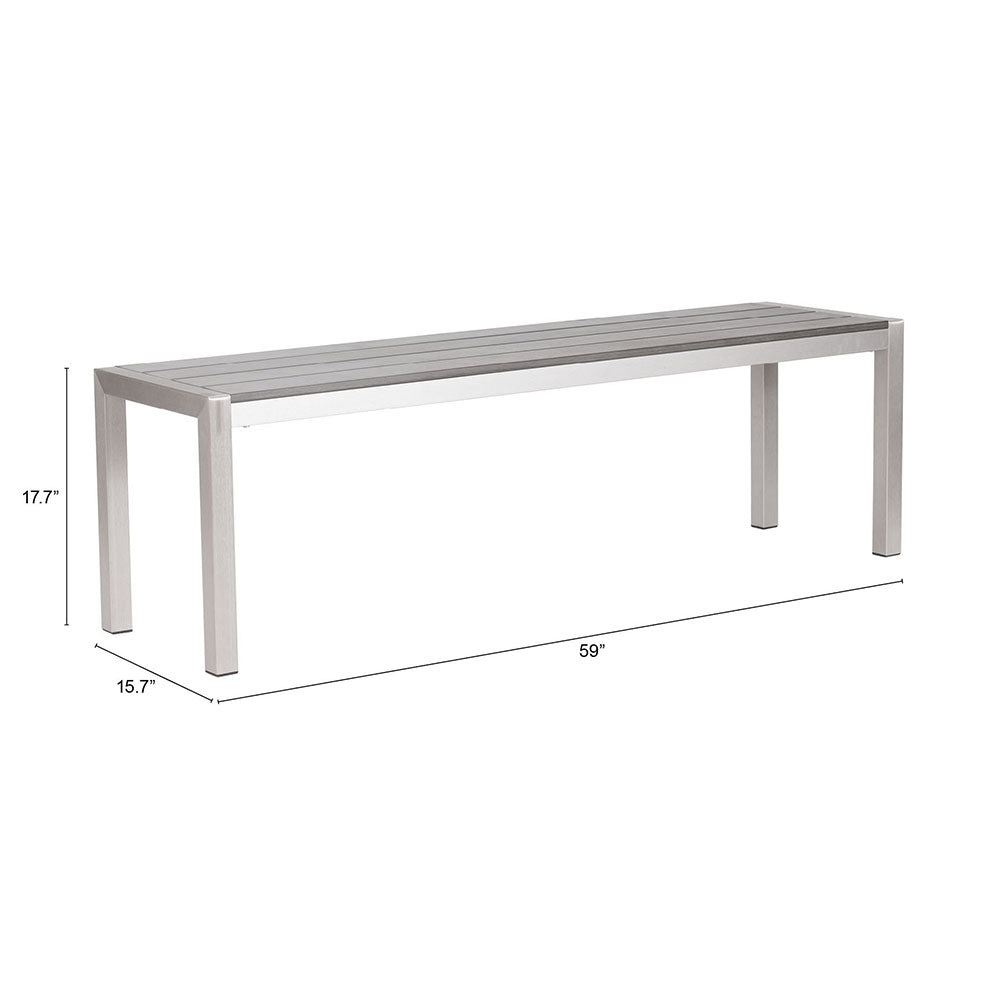 METROPOLITAN DOUBLE BENCH GRAY & SILVER