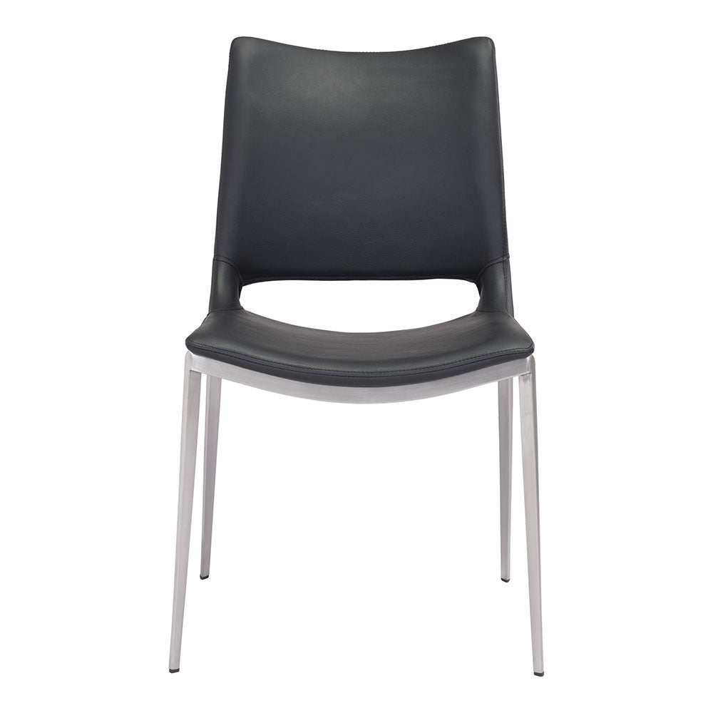 ACE DINING CHAIR BLACK & SILVER