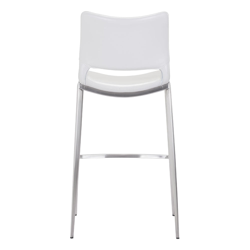 ACE BARSTOOL WHITE & SILVER
