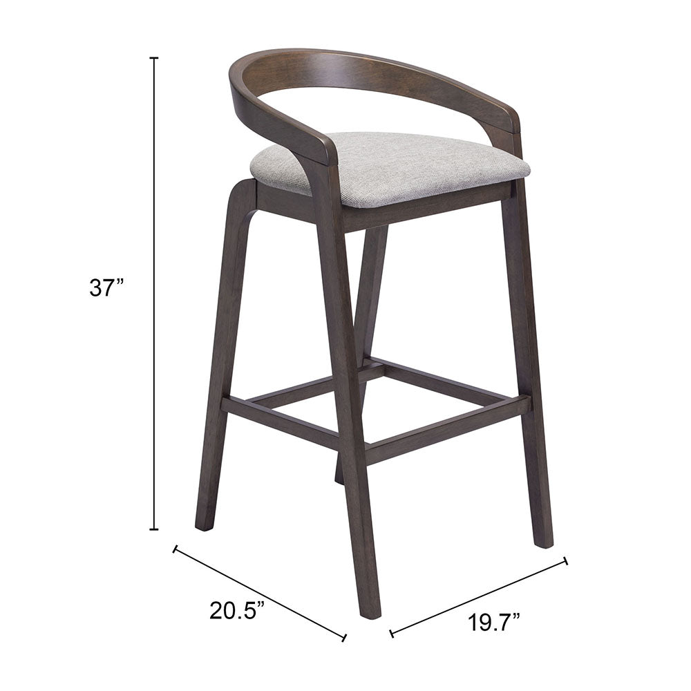 TROY BARSTOOL GRAY & ESPRESSO