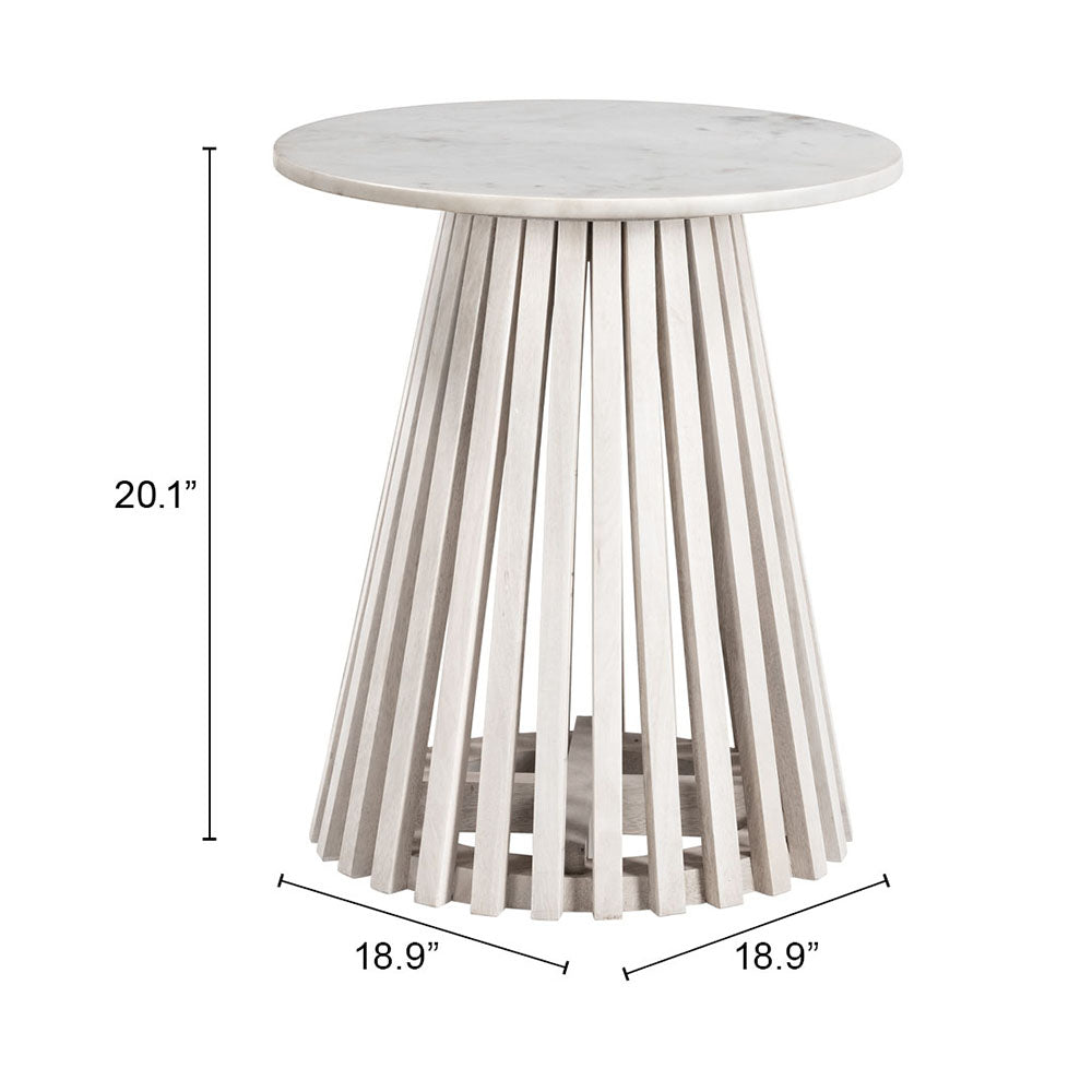 MAZARA SIDE TABLE WHITE & WHITEWASHED