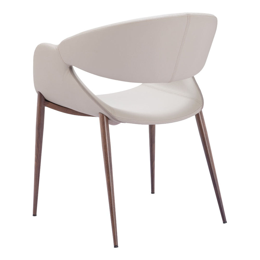 LIMAY DINING CHAIR BEIGE & WALNUT