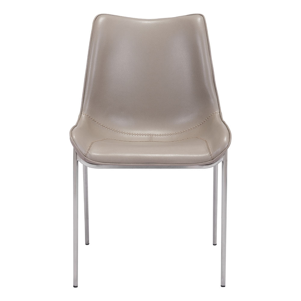 MAGNUS DINING CHAIR BROWN & SILVER